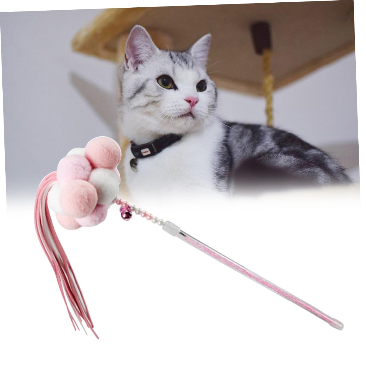 Yardwe 3pièces Interactif pour Chat avec Pompon Et Franges Longues Jouet pour Instinct Naturel De Couleur Aléatoire