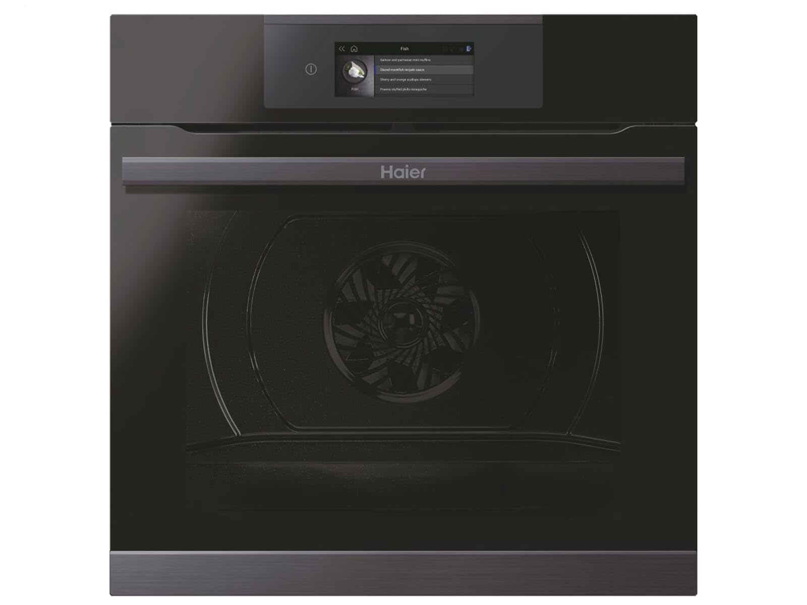 Haier I-TOUCH SERIE 4 HWO60SM5T9BHD Einbaubackofen/Nische 60 cm/Wi-Fi Funktion/Pyrolyse-Reinigung / 14 Funktionen, Schwarz