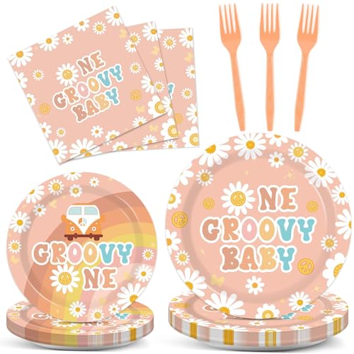 96PCS One Groovy Birthday Party Decorations Groovy One