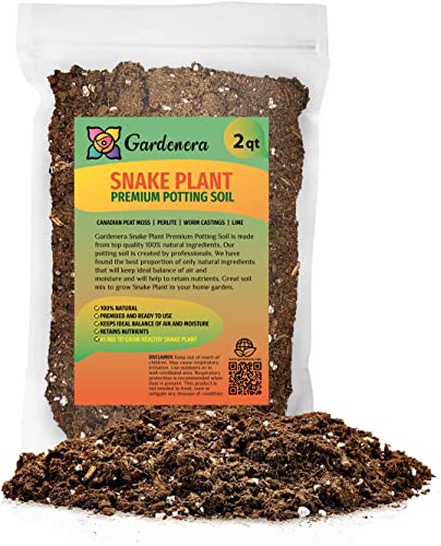 Premium Snake Plant Potting Soil Mix - 2 Quart - All-Natural and Organic - Perfect for Potting and Repotting Your Green Sansevieria Trifascatia Zeylanica Plants