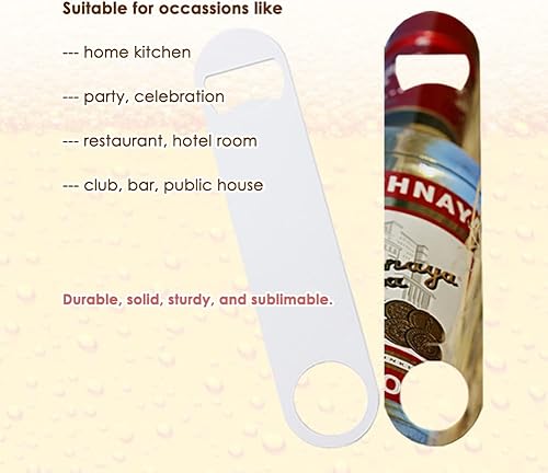 Miniatura 6 de Juego de 12 abridores de botellas de sublimación – 6.97 x 1.58 pulgadas, abridor de botellas de cerveza de acero inoxidable personalizado resistente