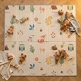 EARLY WANDERS Foldable Baby Play Mat (120x120cm) – Thick, Waterproof Foam Floor Mat for Crawling & Tummy Time – Portable, Soft Playmat for Newborns, Infants & Toddlers – Easy Clean Design