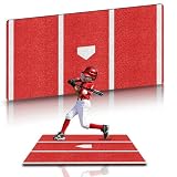 Asyxstar Baseball Hitting Mat, Batting Batting Mat for Hitting Batting Cage Softball Batter Stance Training Mat to Improve Batting Posture Baseball Mats Indoor/Outdoor 6 * 4 FT