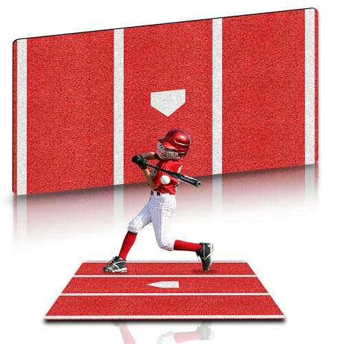 Asyxstar Baseball Hitting Mat Batting Batting Mat for Hitting Batting Cage Softball Batter Stance Training Mat to Improve Batting Posture Baseball Mats Indoor/Outdoor 6 * 4 FT