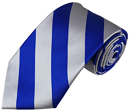 Image of NYFASHION101 Men's Classic Striped Necktie - Premium Woven Two-Tone Tie for Weddings, Graduation, Business & School Colors