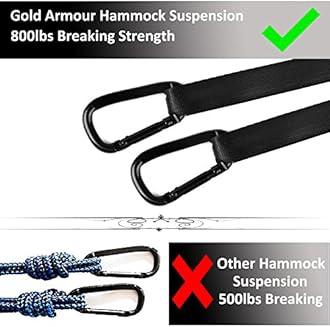 Gold Armour Camping Hammock - XL Double Hammock Portable Hammock Camping Accessories Gear for Outdoor Indoor with Tree Straps, USA Based Brand (Turquoise and Seafoam)