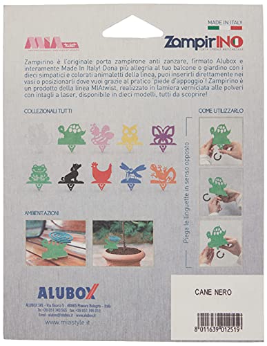 Alubox zampirino-Spirale Mückenschutz zum Bepflanzen Hund, schwarz, 0,05 x 12 x 13 cm