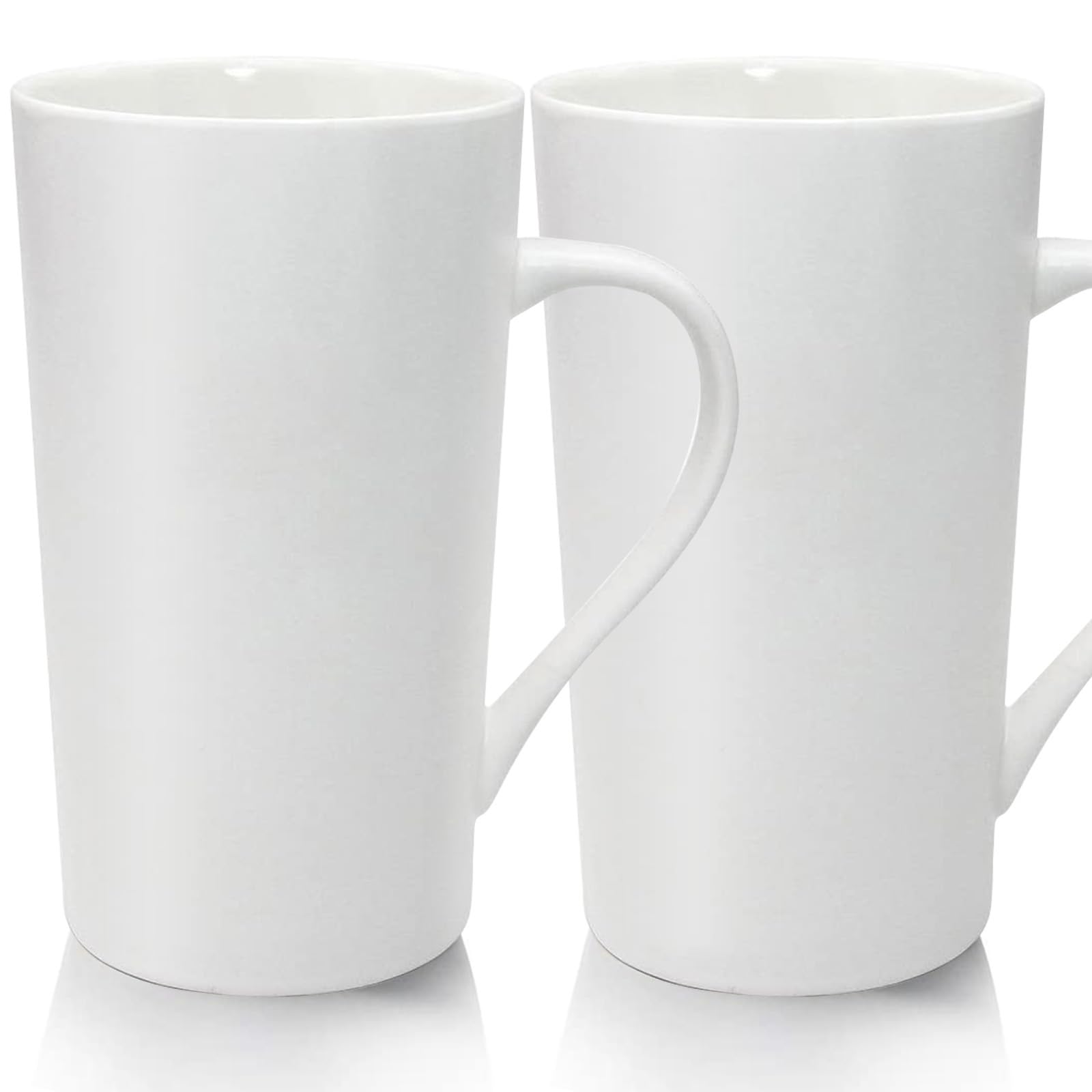 ARTKETTY Coffee Mugs Set of 2, 20oz/600ml Large Coffee Cups Ceramic Tall Coffee Mugs with Handle, Unique Latte Tea Cup for Office and Home, Novelty Gifts for Men and Women