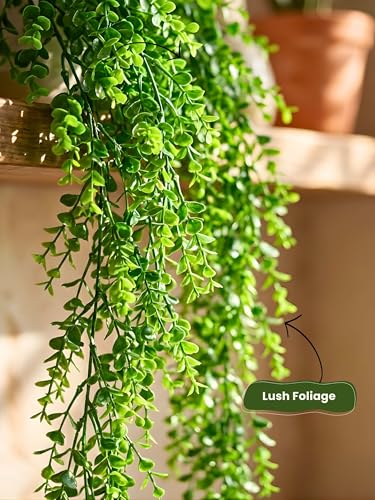 Image of Bombay Greens Artificial Hanging | Realistic Plant Creeper for Wall Hanging, Door, Balcony & Home Office Decor | Artificial Green Hanging for Decoration & Festival - Set of 2