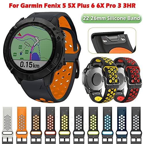 Correa de silicona para Garmin Fenix 5X 6X Pro y Forerunner 935 pulsera Agate 2