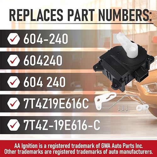 Image of HVAC Air Blend Door Actuator Replacement by AA Ignition - Passenger Side - Compatible with Ford & Lincoln Vehicles - 2007-2014 Edge, 2007-2015 MKX - Replaces 604-240, 604240, 7T4Z19E616C - Right Main