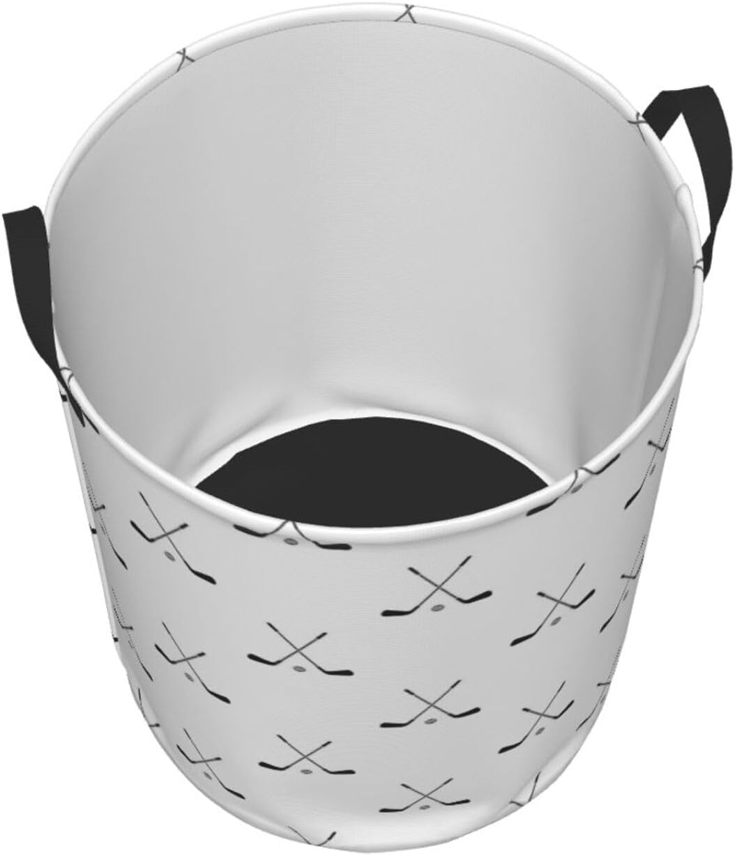 Crossed Golf Clubs Laundry Hamper with Durable Handle Waterproof Foldable Laundry Basket Circular Storage Basket Dirty Clothes Bag for Bathroom Bedroom College Dorm