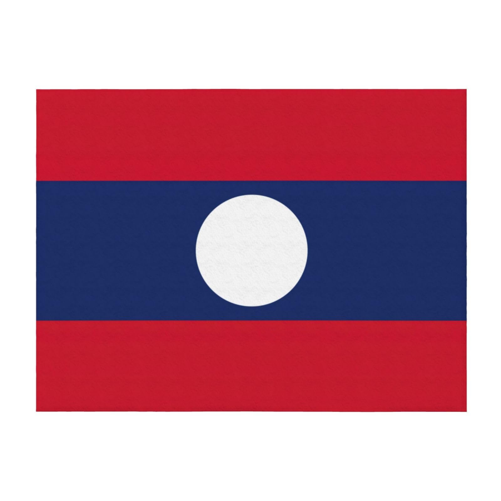 Couverture de lit microfibre drapeau du Laos plaid léger jeté de lit toutes tailles EdWal