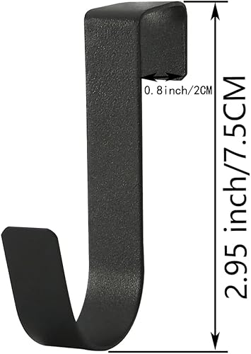 Miniatura 2 de Ganchos individuales para puerta de gabinete, paquete de 5 (color negro)