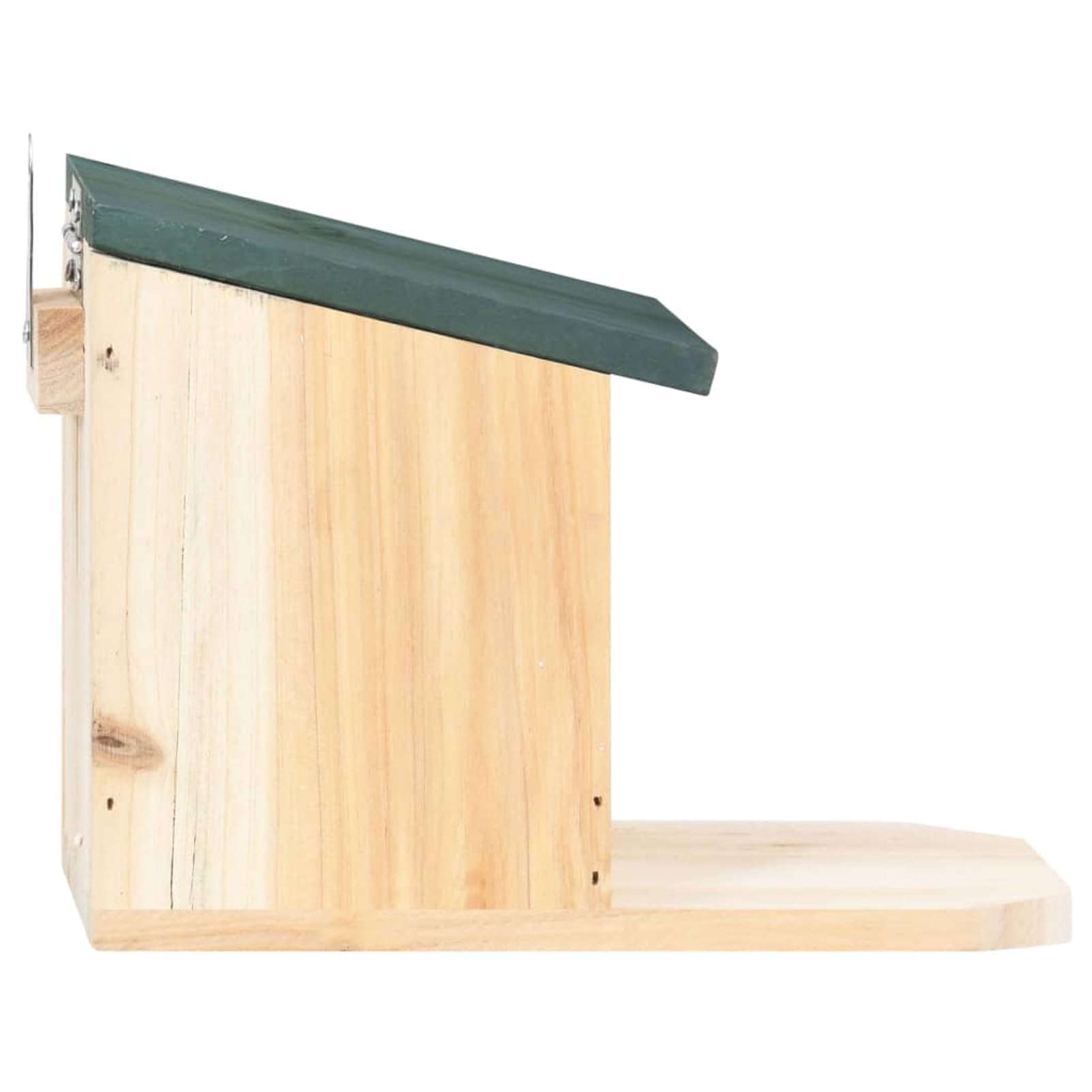 Mangiatoia per scoiattoli, in legno di abete, 12 x 23 x 17,5 cm, con tetto pieghevole, pannello in PVC, per giardino e balcone