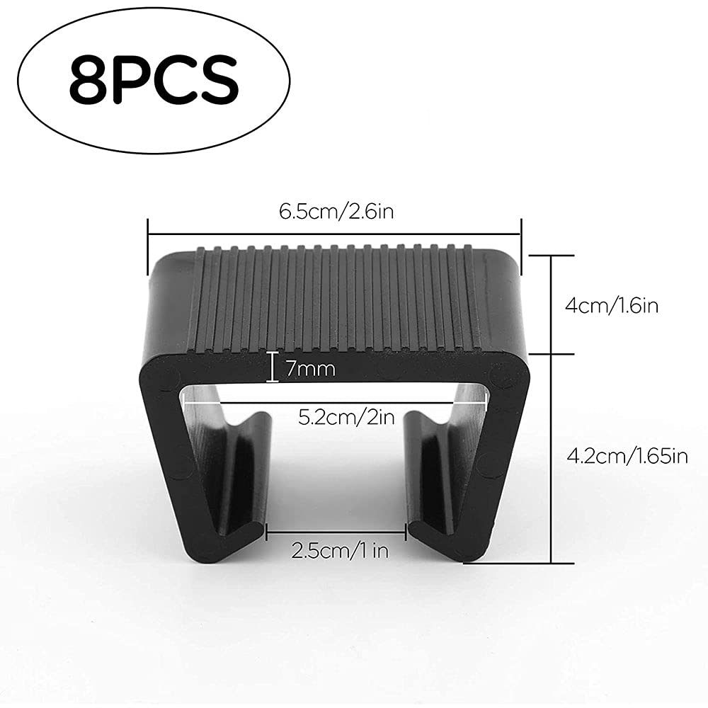 8 Pièces Meubles Canapé Clips, Clips De Meubles De Patio, Clips De Meubles en Rotin, Clips De Canapé en Rotin en Plastique Solide, pour Chaises en Rotin, Canapé De Jardin, Meubles De Salon (Noir)