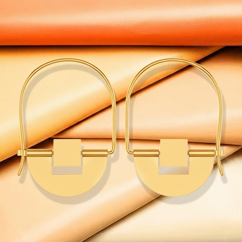 Orecchini a cerchio geometrici in oro da donna, orecchini pendenti moderni e minimalisti, leggeri, da indossare tutti i giorni, alla moda, ipoallergenici