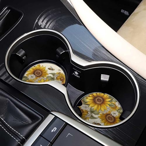 Posavasos para portavasos de auto con diseño floral 2.6 in 2 pzas miniatura 7