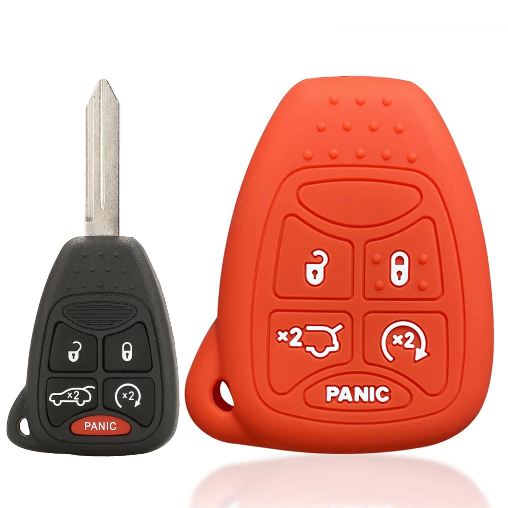 ECOiNVA for Jeep Avenger Jeepster Compass Key Shell Case Silicone Remote Key Cover Auto Car Key Protector (Red)