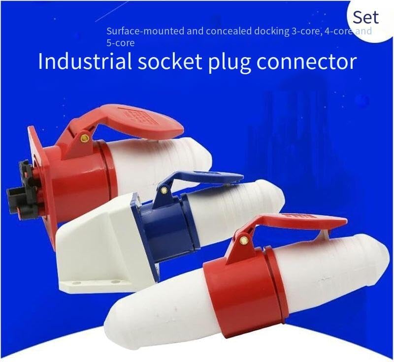 Conector industrial de 5 orificios 16A empotrable y resistente al agua 7