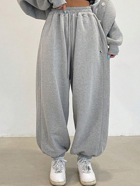 Image of Women?s Relaxed Fit Black Track Joggers ? High Waist with Pockets for Sporty & Casual Look