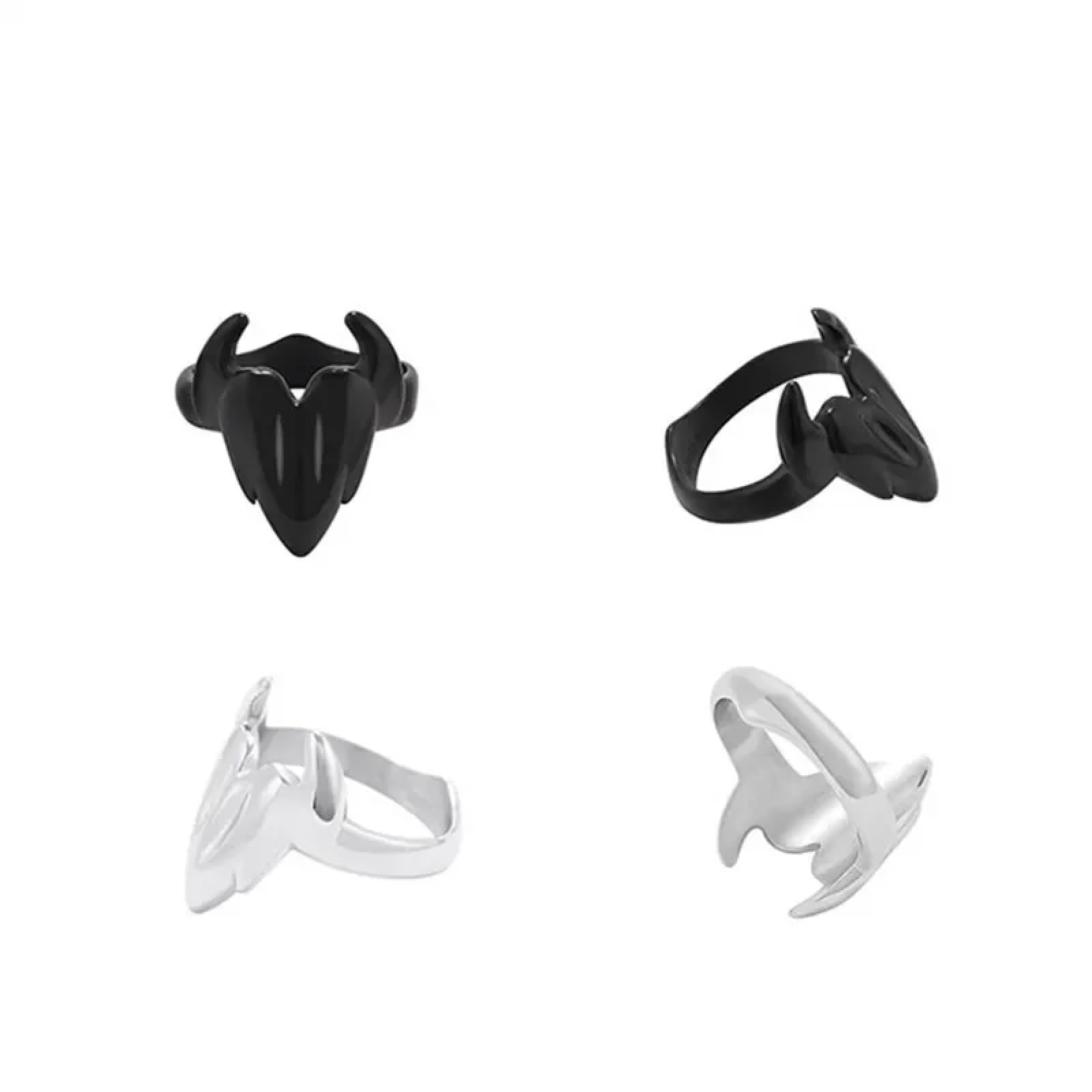 Ring Ringe Damen Bijouterie Herren Übertriebener Ring Im Dunklen Gothic-Stil Für Männer Und Frauen, Nischen-Street-Hip-Hop-Design, Mehrschichtiges Paar, High-End-Trend