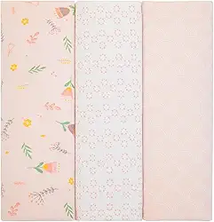 Kit 3 Cueiros Flanelados Dupla Face 100% Algodão – Estampados, Macios, Confortáveis p/Bebê, 80x50cm (Tulipa)