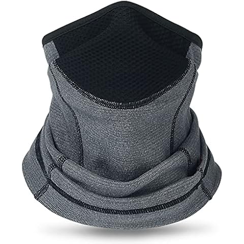 Neck Warmer Snoods, Winter Thermal Neck Gaiter Face Scarf, Multifunctional Winter Face Scarf with Mouth Breathable Mesh for Men Women Winter Motorcycle, Ski, Hiking, Cycling (Grey) Cover