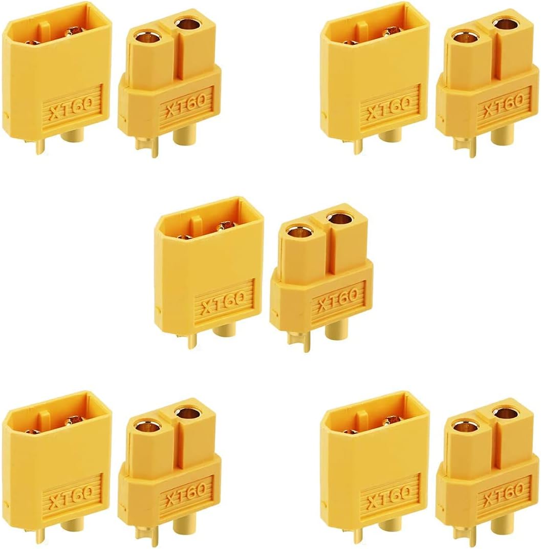 YUNIQUE UK 10 Pieces XT60 RC Battery Toy Vehicle Male Pieces Female Connectors