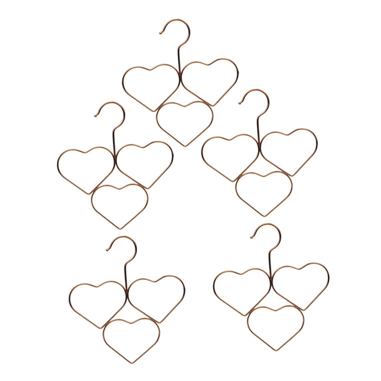 Happyyami 5Pcs Multi Functional Heart Hangers Space Saving Scarf Organizer for Wardrobe Decorative Multi Clothes Racks for Scarves Ties Shawls