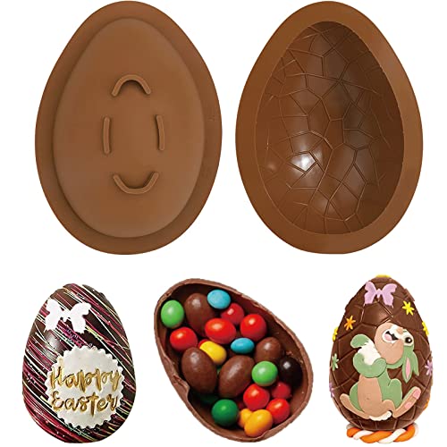 2 Pcs Easter Chocolate Molds Silicone Egg Molds Chocolate Molds, Large Silicone Egg Molds For Chocolate, 3D Breakable Chocolate Molds For Easter Decorations And Dessert Baking #TOP2