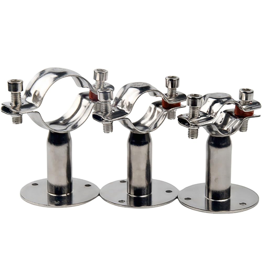x Edelstahl-Rohrhalterung – 12–89 mm Rohrclip-Unterstützung mit 50/100/150 mm Basisstangen, 38,40 mm L100 mm