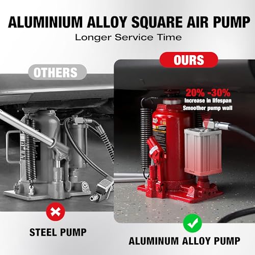 Image of BIG RED 20 Ton Hydraulic Aluminum Alloy Pump /Pneumatic Quick Lift Welded Car Bottle Jack, Longer Lifespan, Ideal for Car, Pickup, Truck, SUV, Industrial Engineering