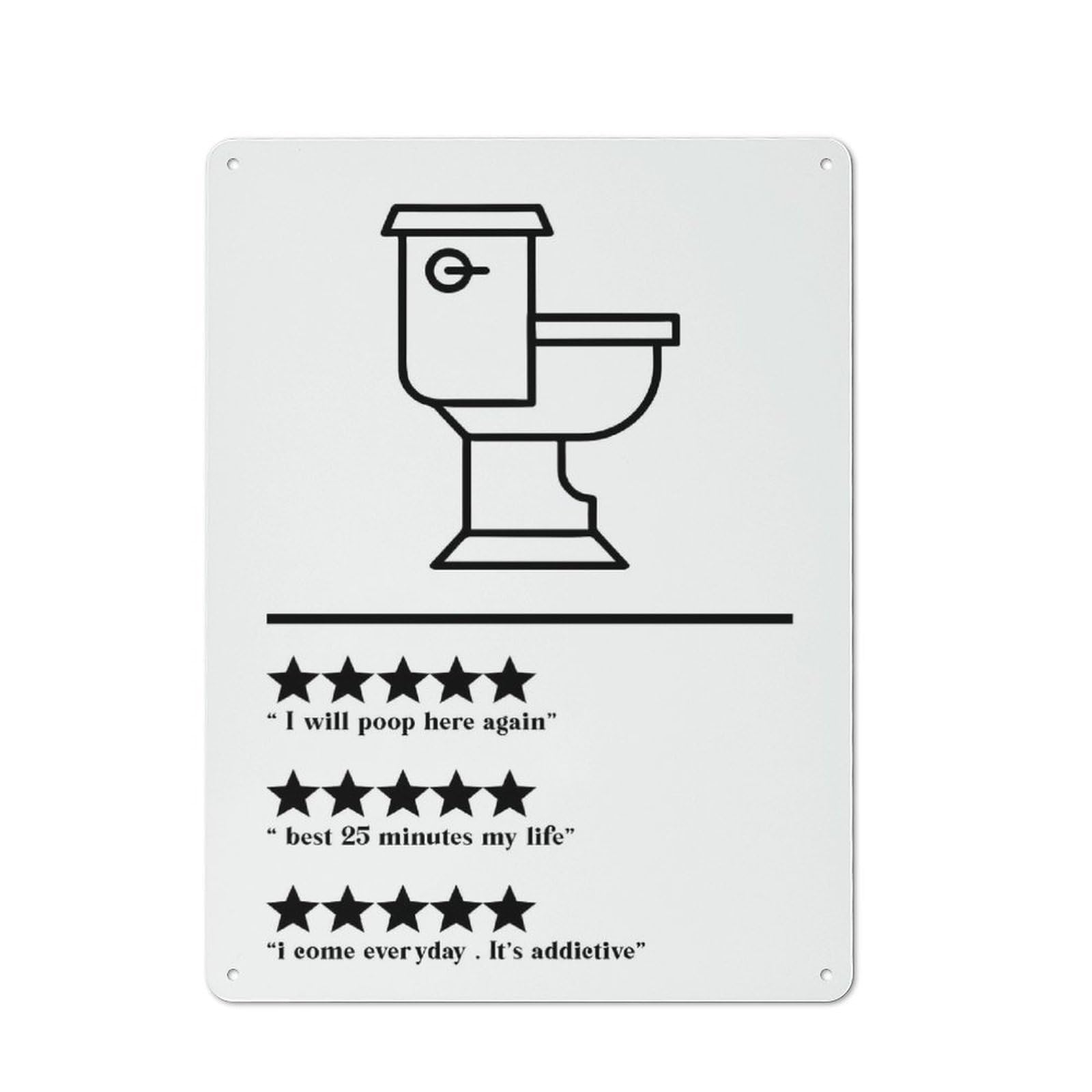 Toilet 5 Retro Tin Sign 40x30cm for Guest Room Or Hallway, for Kitchen, Dining Room And Home Bar Wall Decor