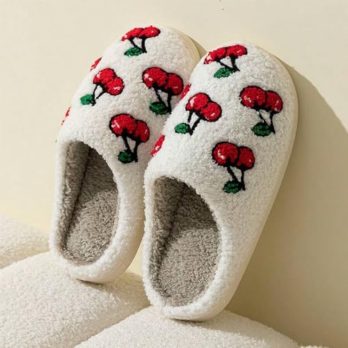 Image of Women's Men's Cute Fuzzy Heart Slippers Memory Foam Fluffy Couple Slippers Cozy House Indoor Outdoor Shoes