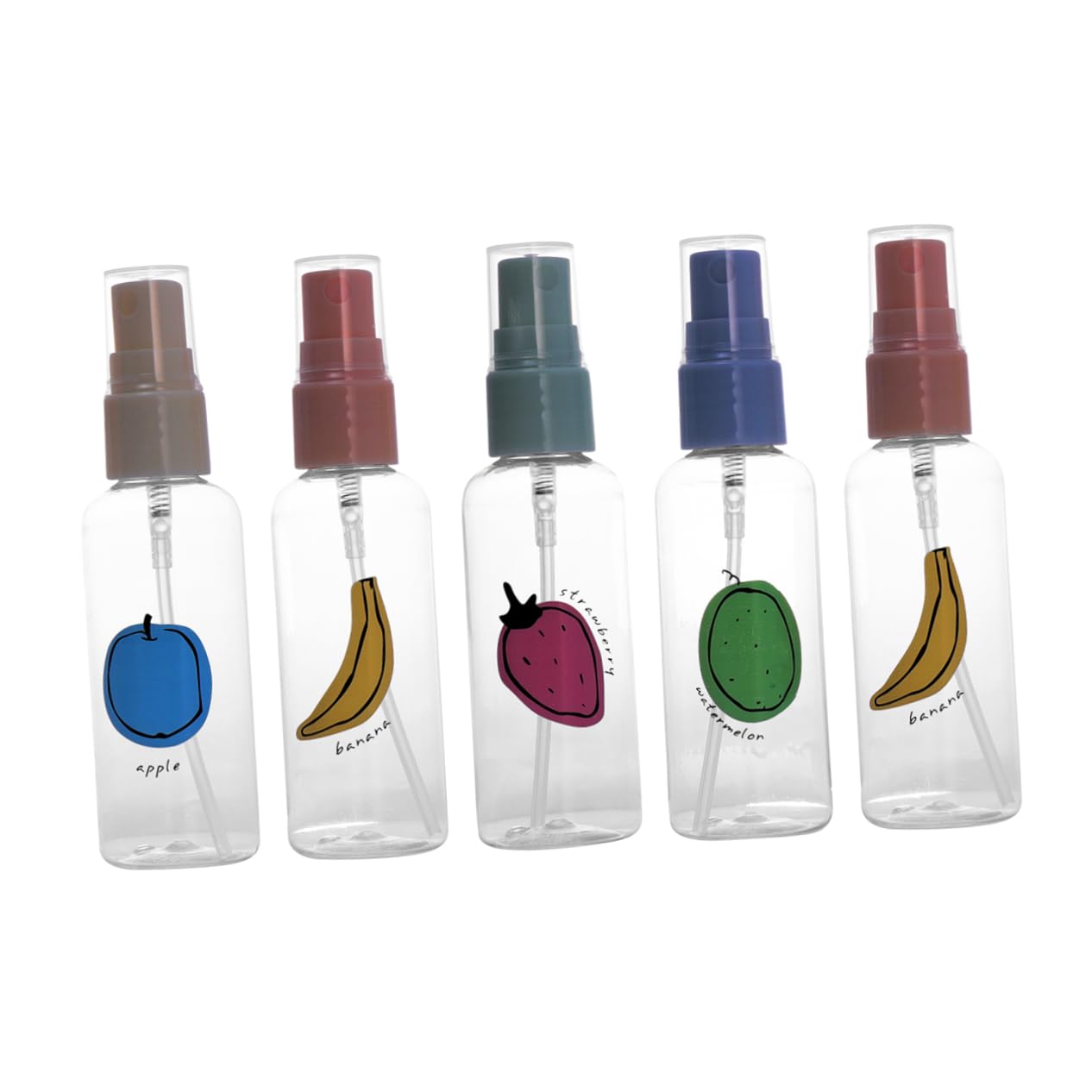 5pcs Cartoon Printing Cosmetic Spray Bottle Refillable Humidifier Adorable Design for Travel Hair Care and Home Use