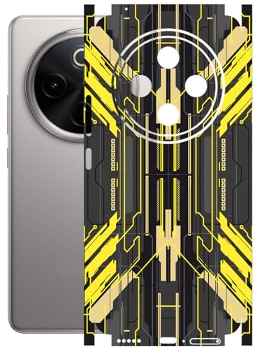 Image of AtOdds - Full Body Back Screen Guard Protector Film - Lamination Wrap Skin Sticker Compatible with VIVO T4 (5G) | Scratchproof Matte Finish (Cyber Yellow)
