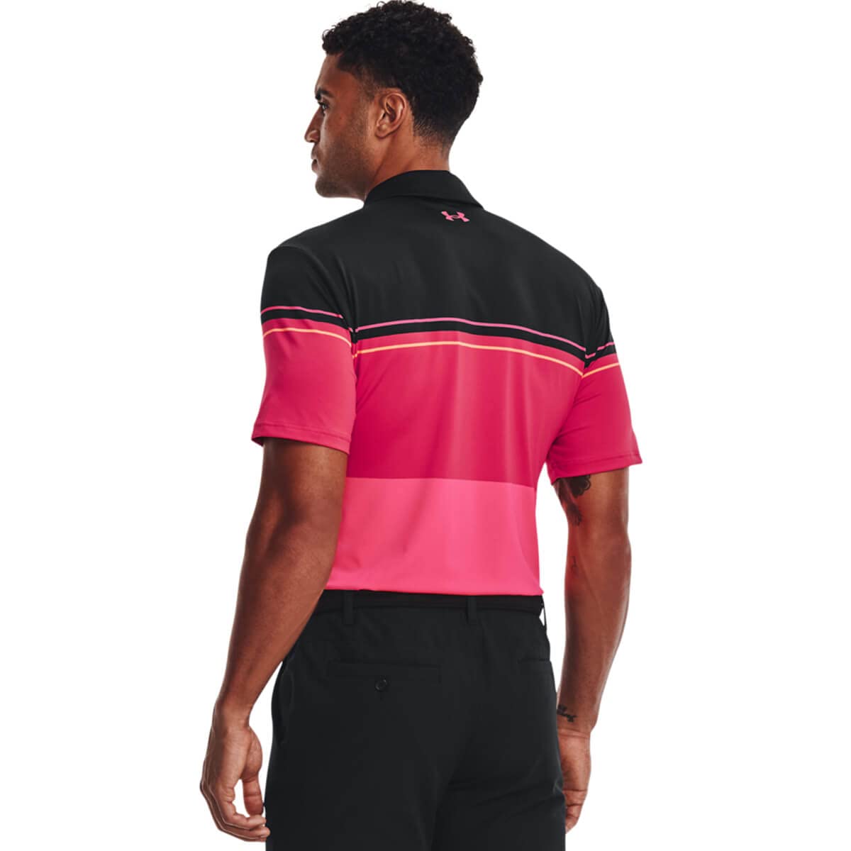 Under Armour Men's Playoff 2.0 Golf Polo , Black (043)/Electric Tangerine , Large