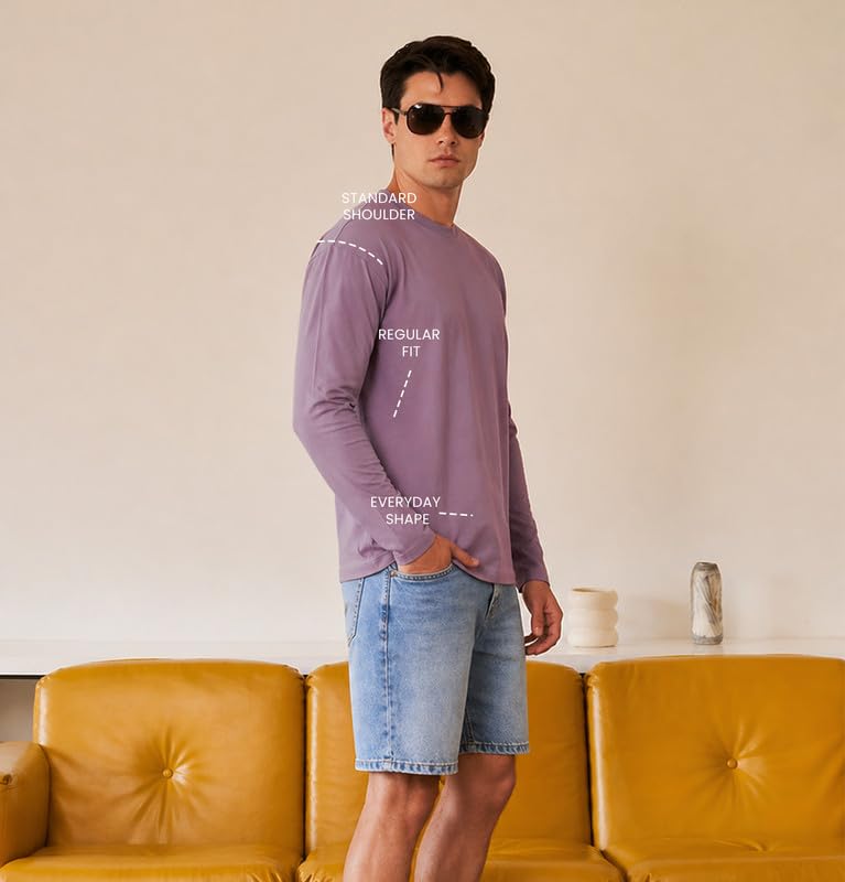 Image of Sleepynuts Regular fit Cotton Full Sleeve Plain T-Shirt for Men (Pack of 1,2,3 Size Small to 3XL)