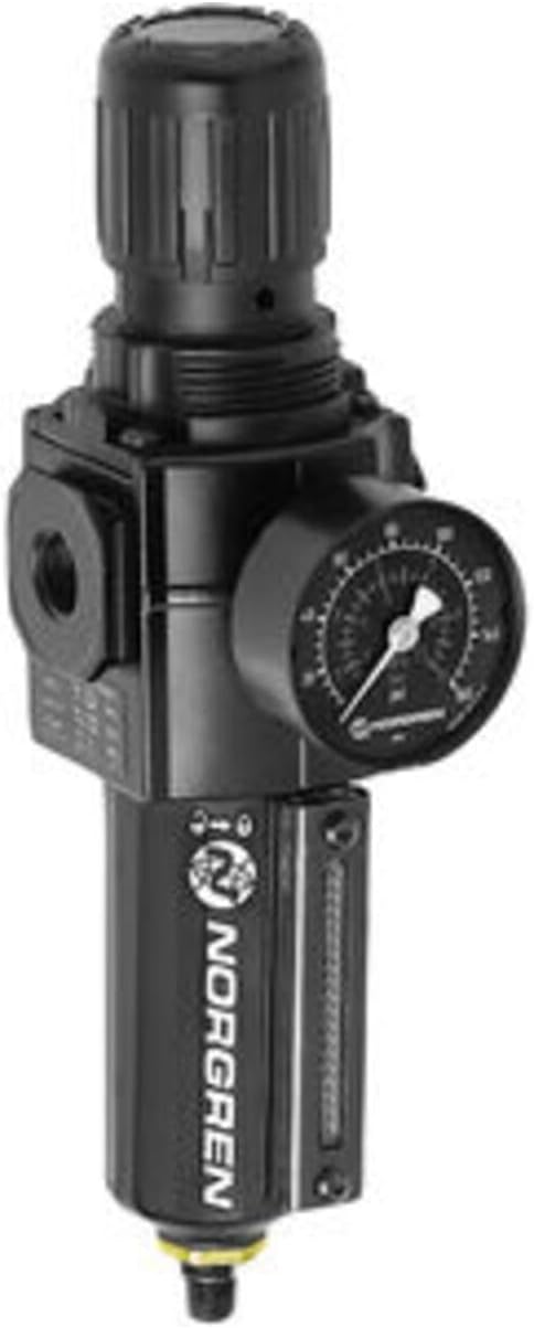 B74G-4AK-QD1-RMG : Norgren Excelon B74G Series, Filter/Regulator, Relieving, 1/2 PTF, Knob Adjust, Manual Drain, Metal Bown with