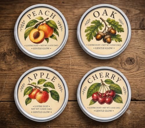 Image of Whiskey & Cocktail Smoker Wood Chips Variety Pack - Apple, Peach, Cherry & Oak Flavors, Natural Smoking Chips for Bourbon, Whiskey & Cocktails, 4-Pack