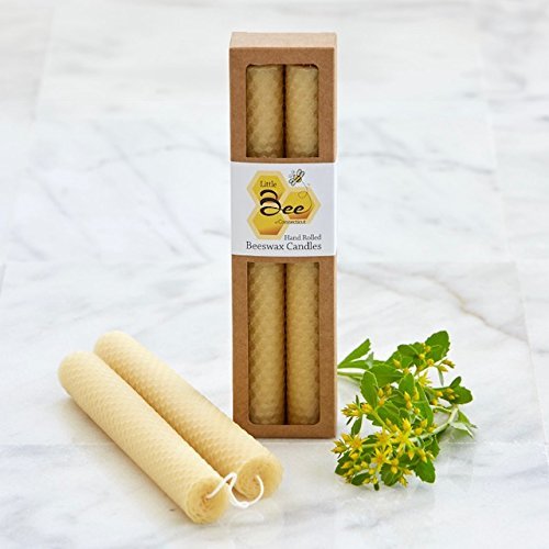 8 Inch Hand-Rolled Beeswax Taper Candles - Little Bee of CT, A Martha