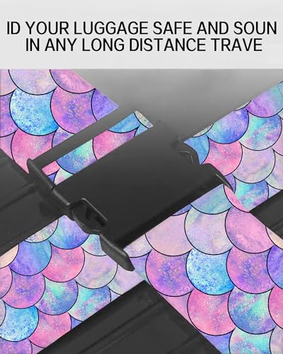 Image of Luggage Straps for Suitcases, Adjustable Travel Belt, Durable Wide Luggage Strap, Cute Suitcase Strap Identifiers with Buckle, Bag Straps for Luggage, Cute Colorful Shell