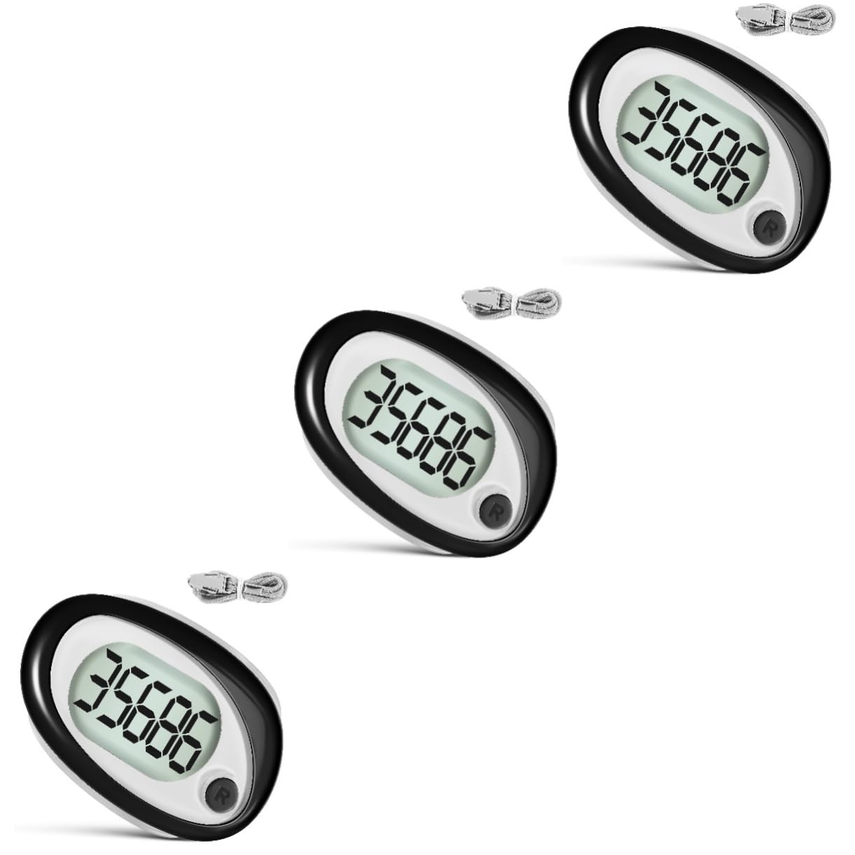 SUPVOX 3 Pièces Podomètre Compact avec Clip Portable Compteur de pour Marche et Randonnée Réinitialisation Facile Design et