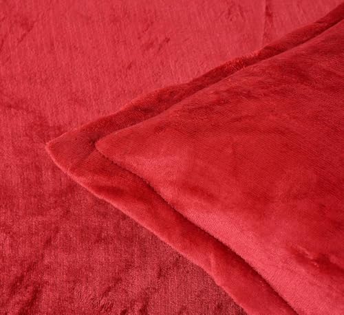 Image of Sands Premium Ultra Soft Woollen Pillow Cover Set of 2 for Winter with Zipper Closure, Cozy Pillow Case Perfect for Warmth, Flannel Warm Pillowcases, King size-18X28 Inches (Red)