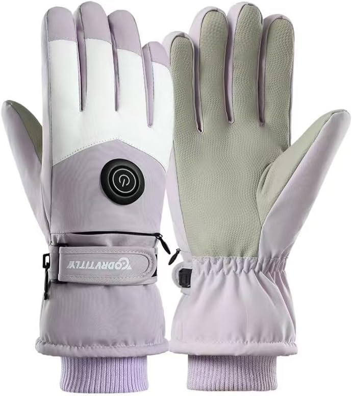 Heated Gloves Unisex Electric Rechargeable Heating Gloves with Touchscreen, Windproof & Waterproof Design, Soft Lining, Adjustable Temperature, Warming for Men & Women & Children