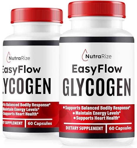 NutraRize (2 Pack) Easy Flow Glycogen, EasyFlow Glycogen Support Capsules, Easy Flow Glyco Optimizer, Official EasyFlow Glyco Optimiser Caps, Easy Flow Detox Cleanse, Easy Flow Glycol (120 Capsules)