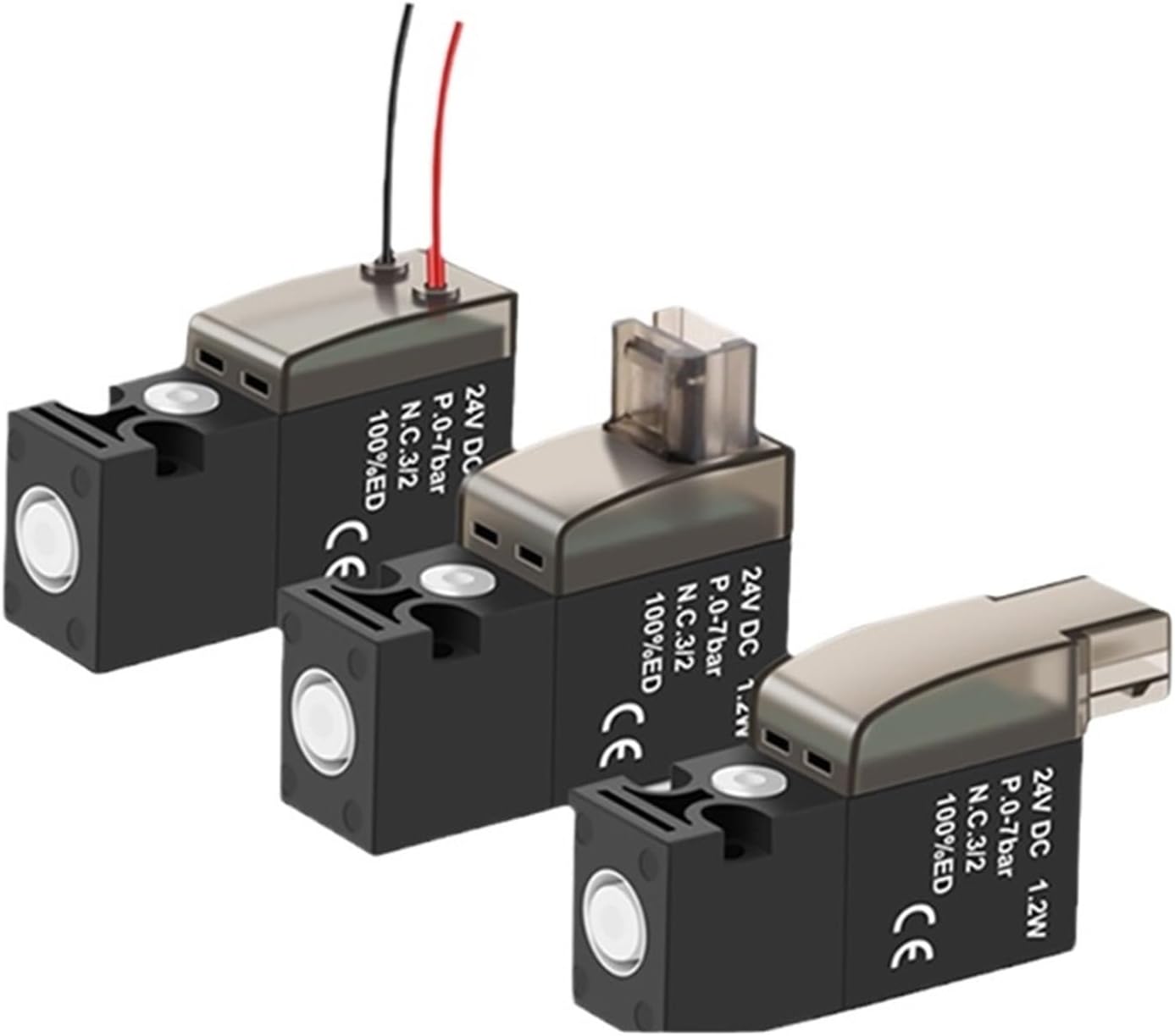 High frequency miniature solenoid valve, 10mm air valve, 30Hz two-position three-way control valve, 24V12V6V vacuum valve(Dark Green)
