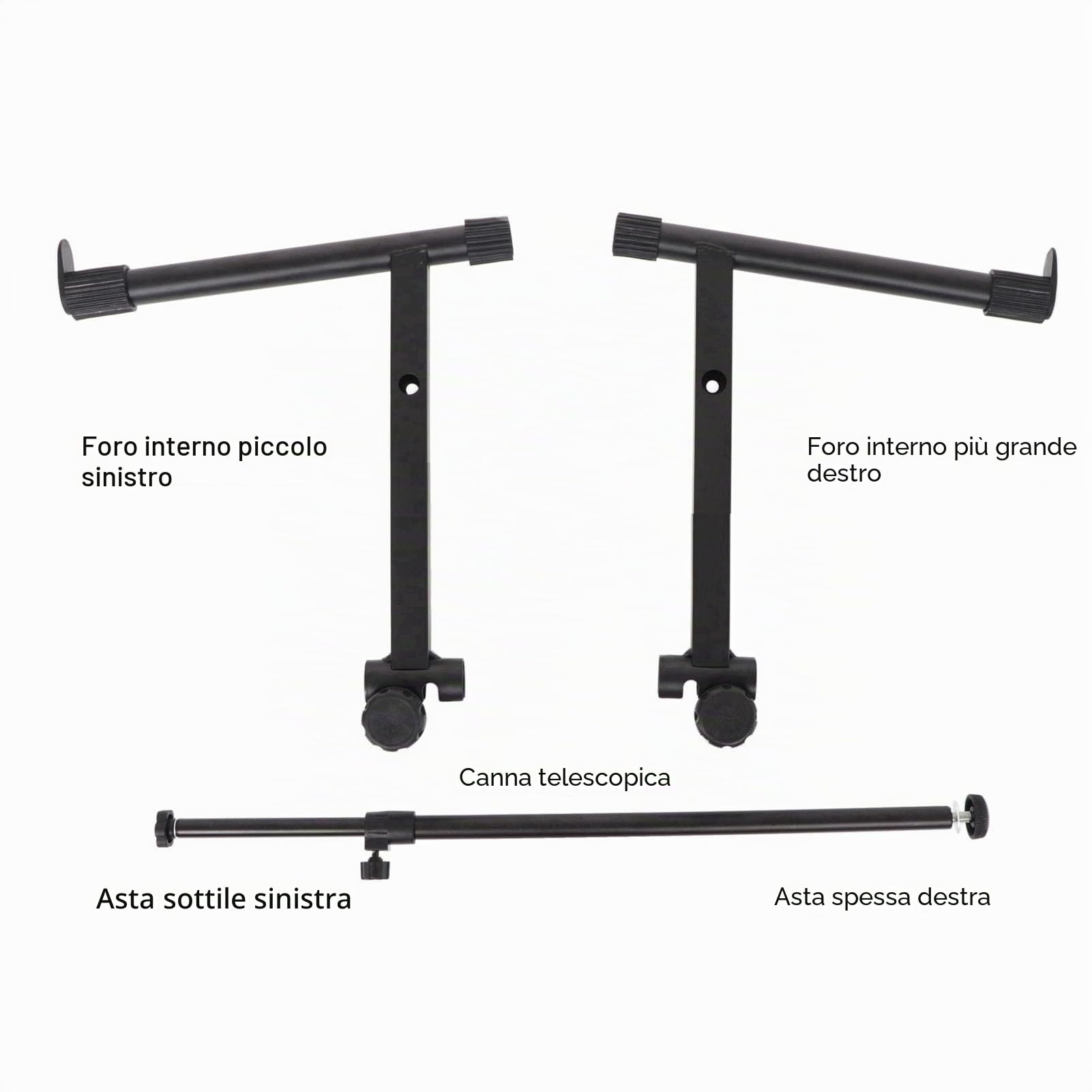 Riser per Tastiera Elettronica, Supporto Regolabile per Pianoforte, estensione regolabile 42-75 cm, for Casa, Ufficio, Scuola Musica, Musicisti