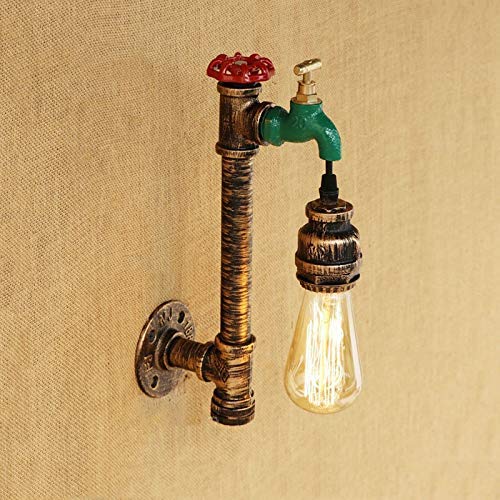 Aplique de Pared E27, Retro, Loft, Vintage, Steampunk, Tubo, luz de Pared, cafetería, Bar, Club, cabecera, Pasillo, Restaurante, lámpara de Pared, Sujetador